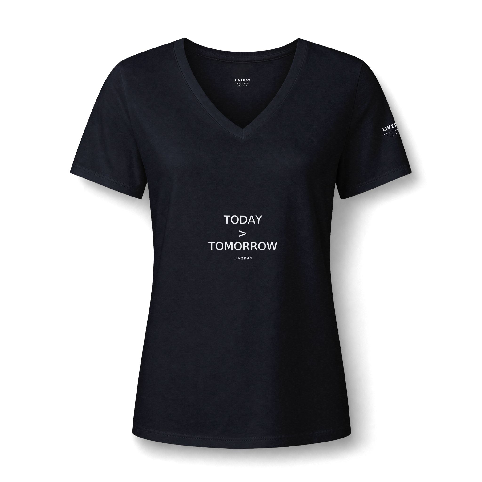 TODAY > TOMORROW - Women's Relaxed Heather CVC V-Neck Tee