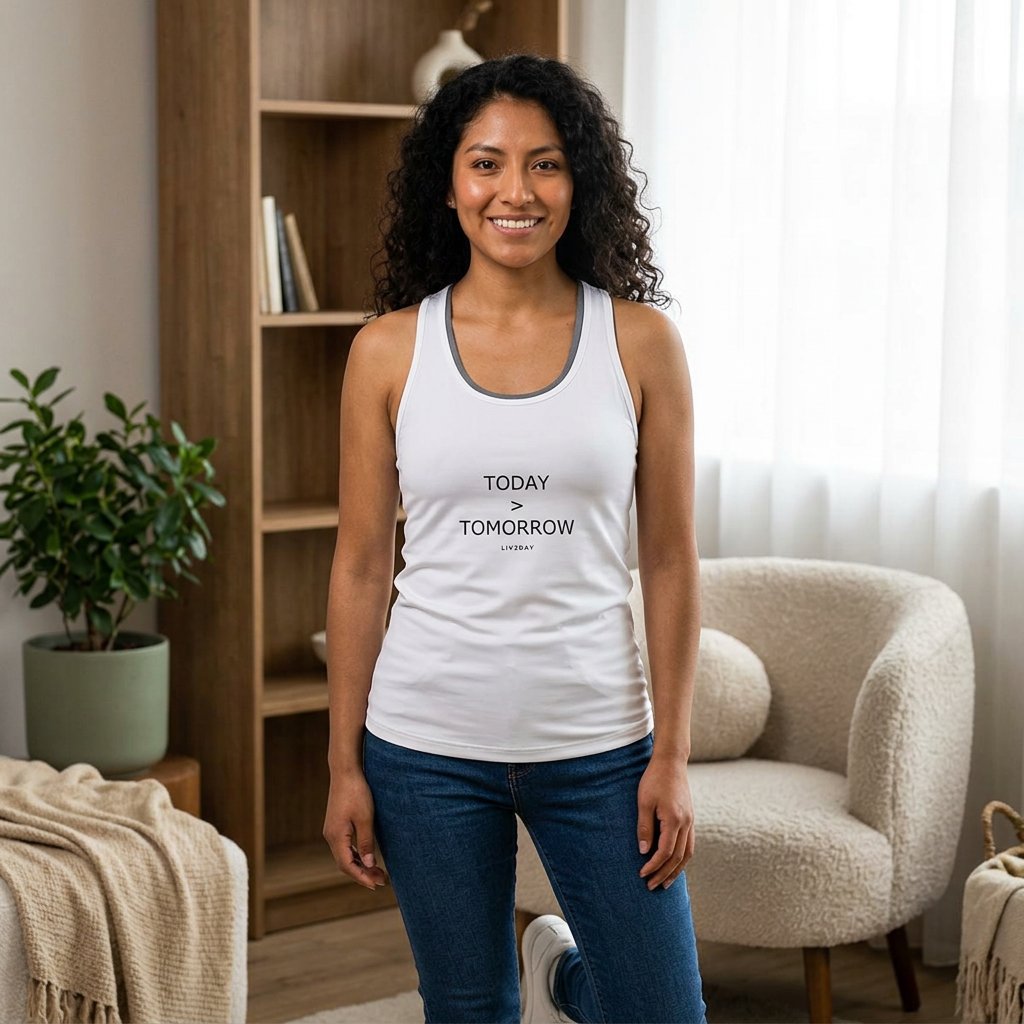 Today > Tomorrow Tank Top | Minimal Motivational Racerback Tank