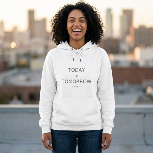 TODAY > TOMORROW - Three-Panel Fleece Hoodie