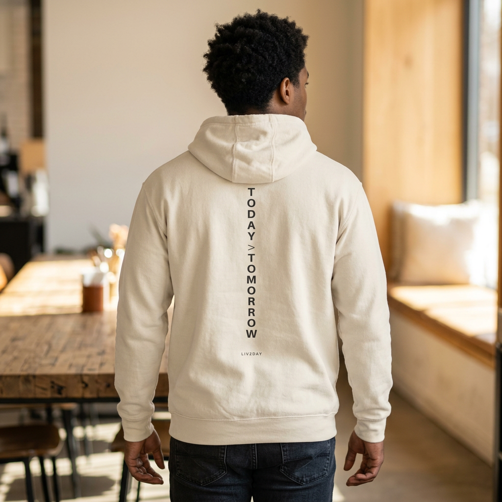 TODAY > TOMORROW - Three-Panel Fleece Hoodie