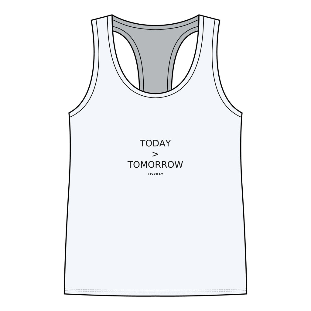 Today > Tomorrow Tank Top | Minimal Motivational Racerback Tank