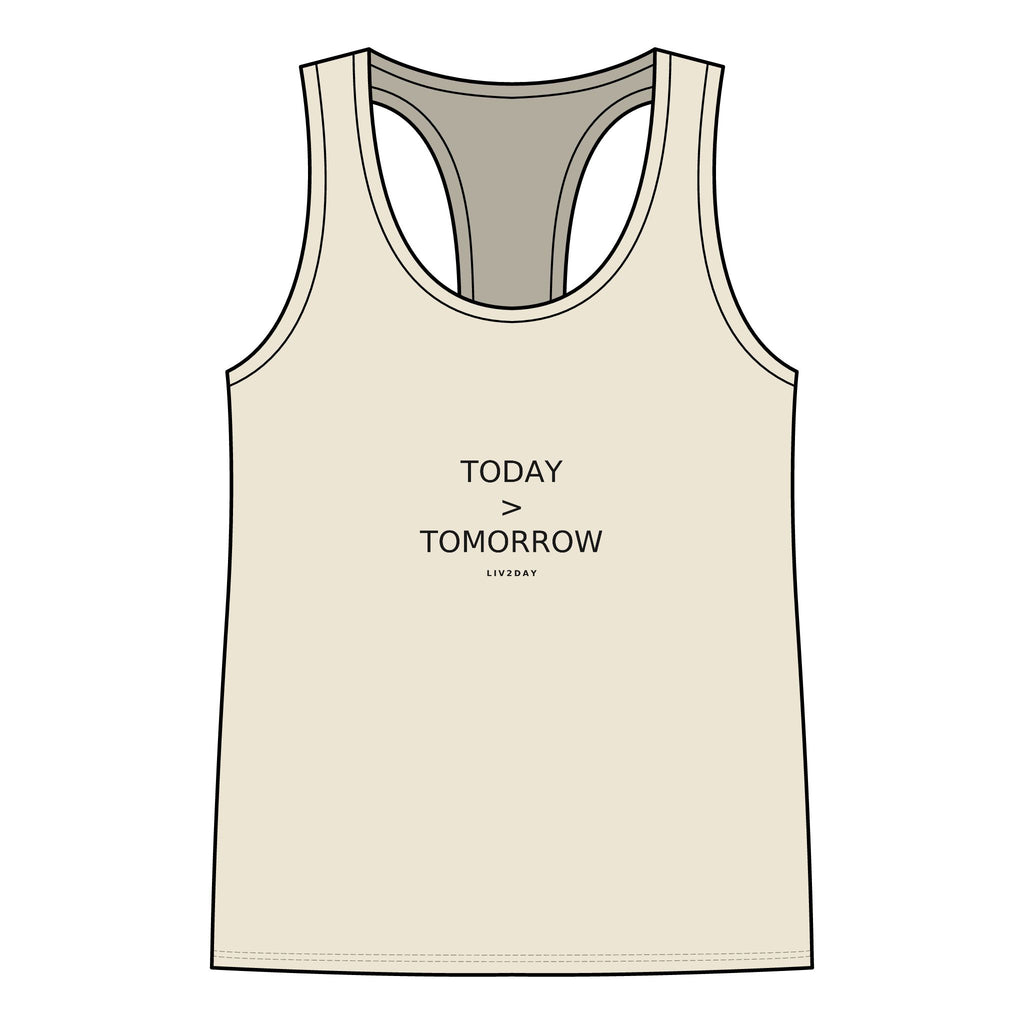 Today > Tomorrow Tank Top | Minimal Motivational Racerback Tank