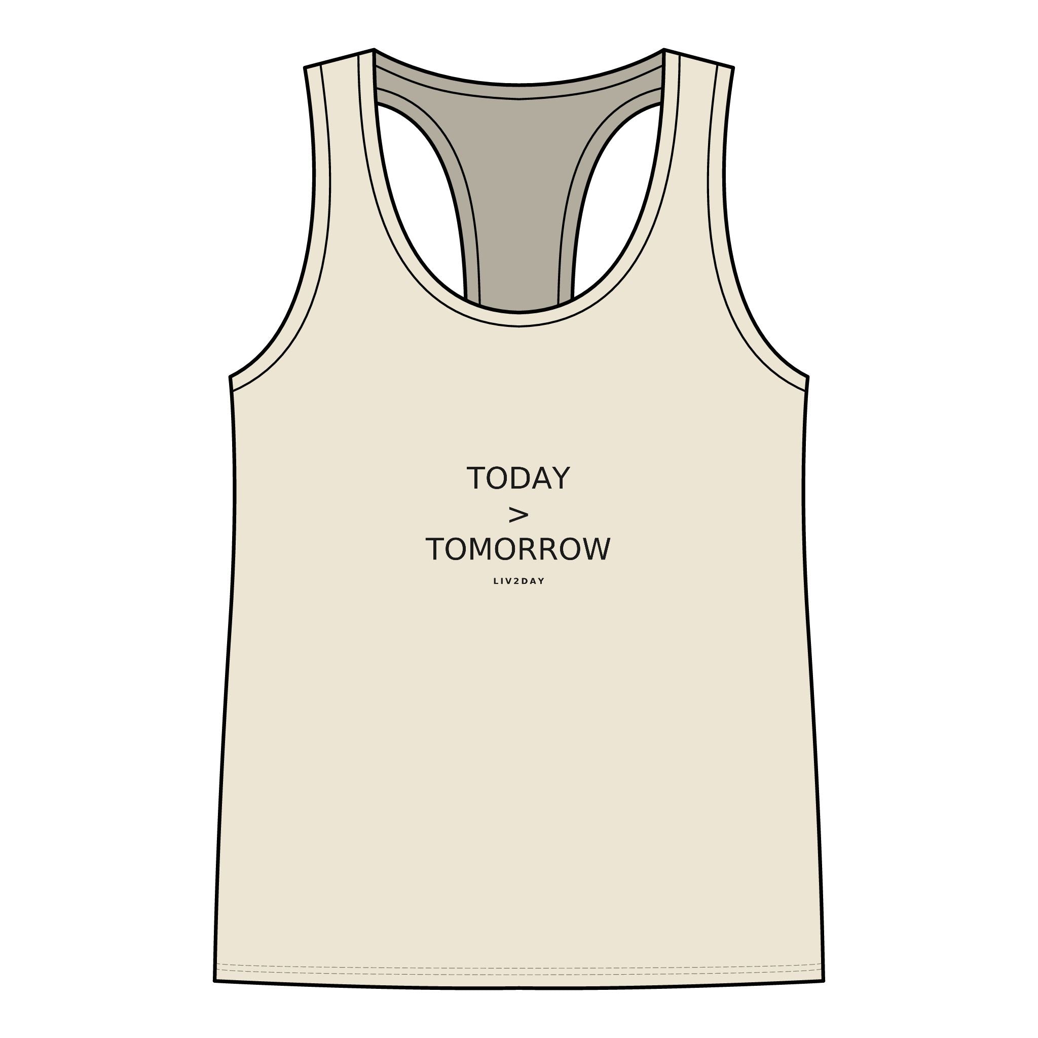 Today > Tomorrow Tank Top | Minimal Motivational Racerback Tank