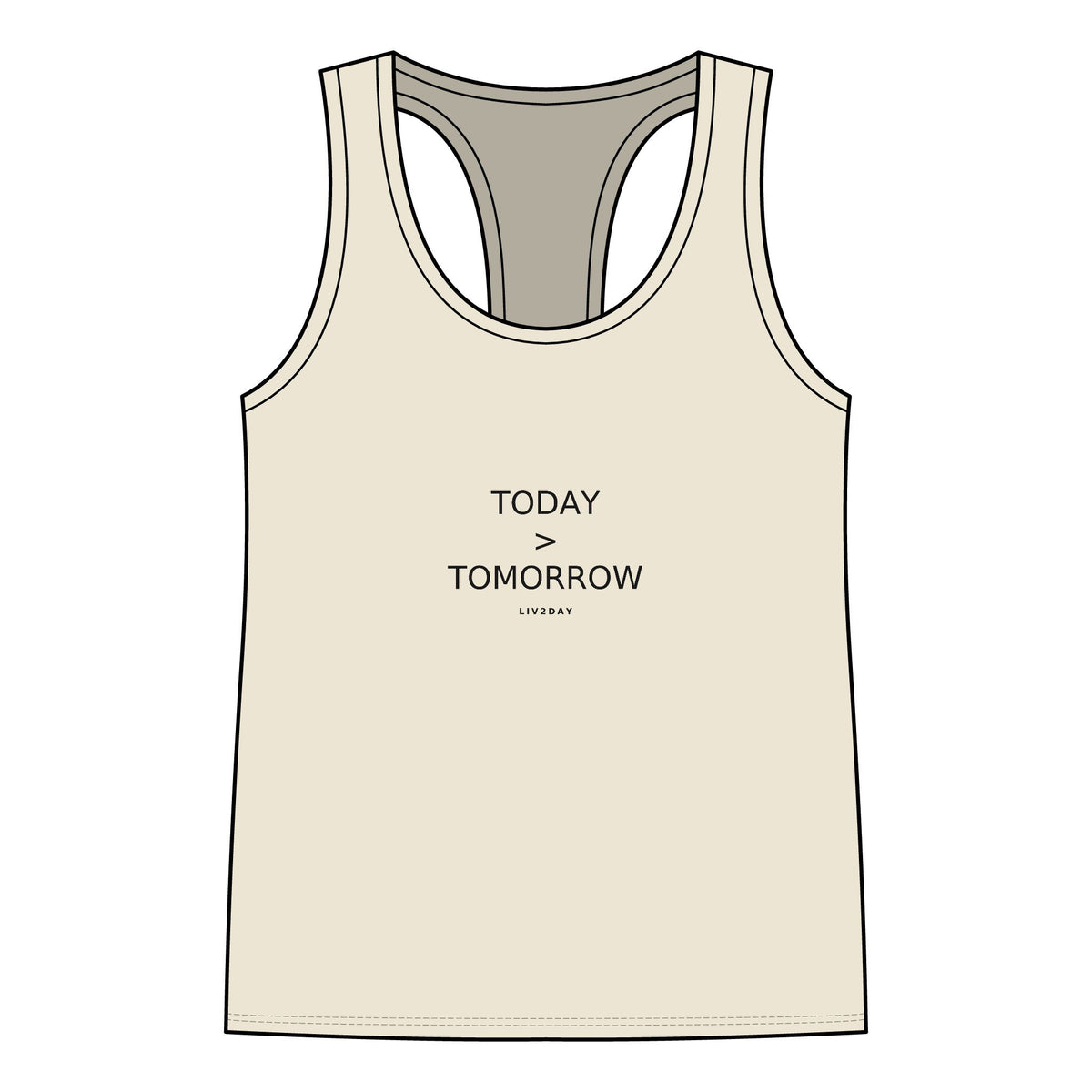 Racerback Tank  Today > Tomorrow  Minimalist Motivational Tank Top