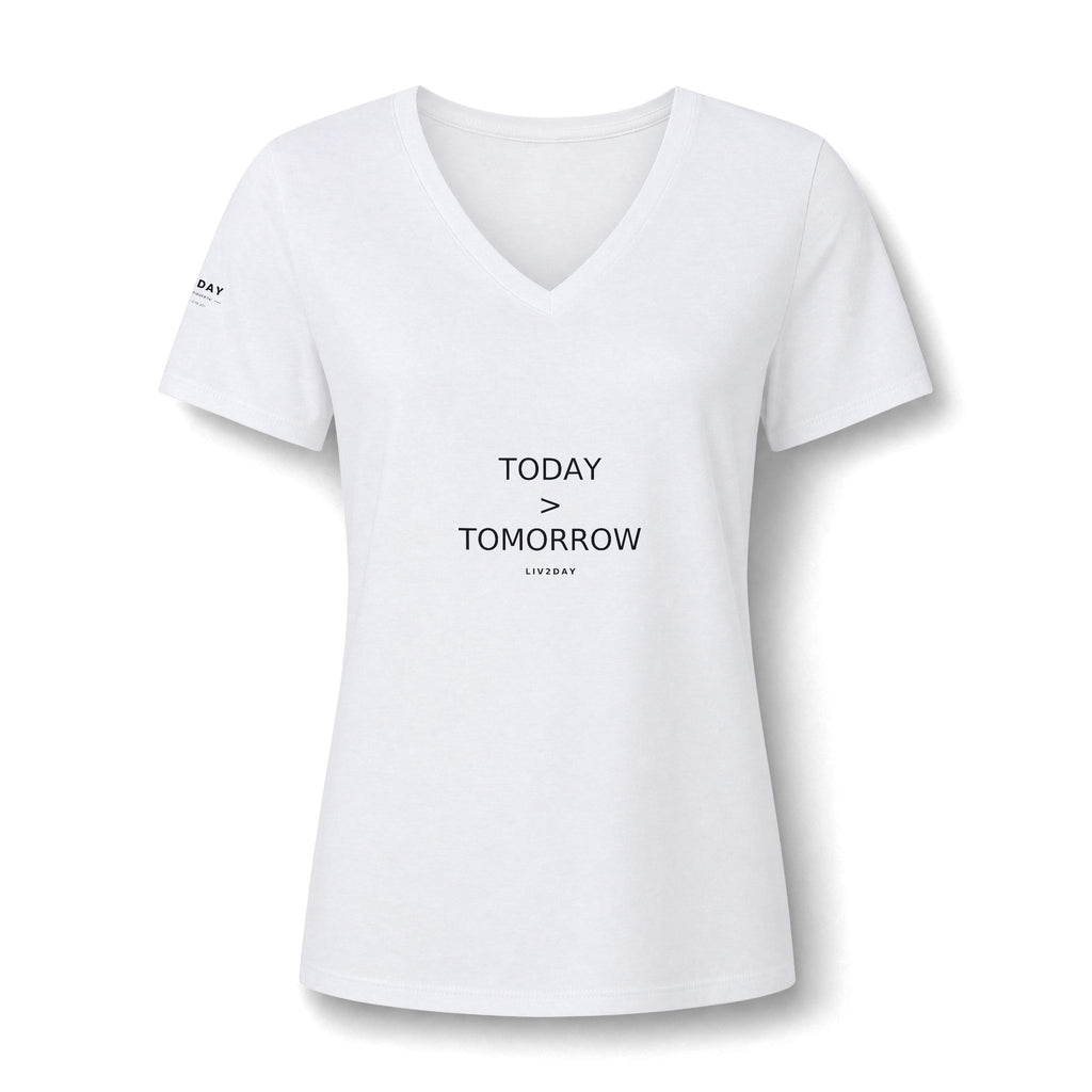 TODAY > TOMORROW - Women's Relaxed Heather CVC V-Neck Tee
