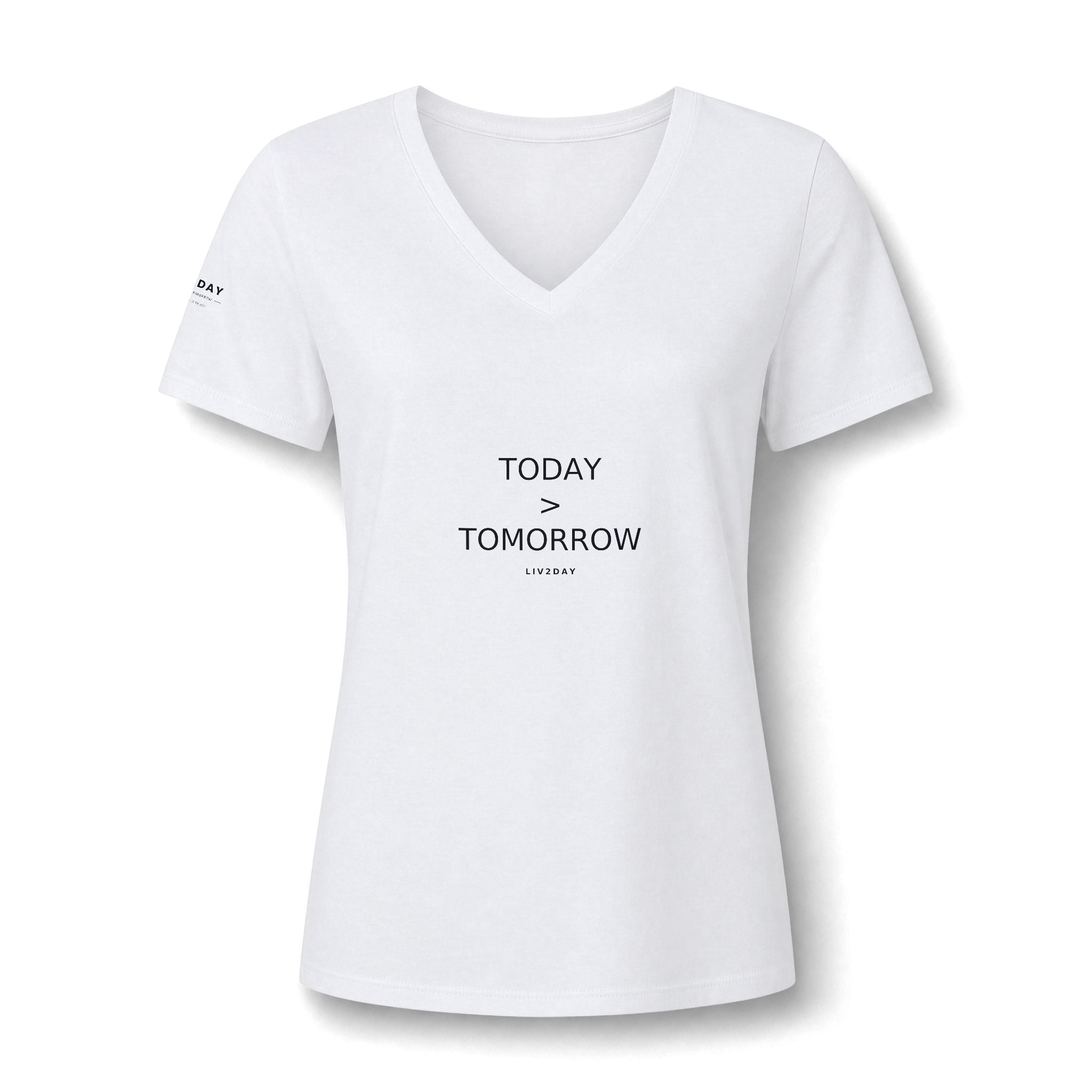 TODAY > TOMORROW - Women's Relaxed Heather CVC V-Neck Tee